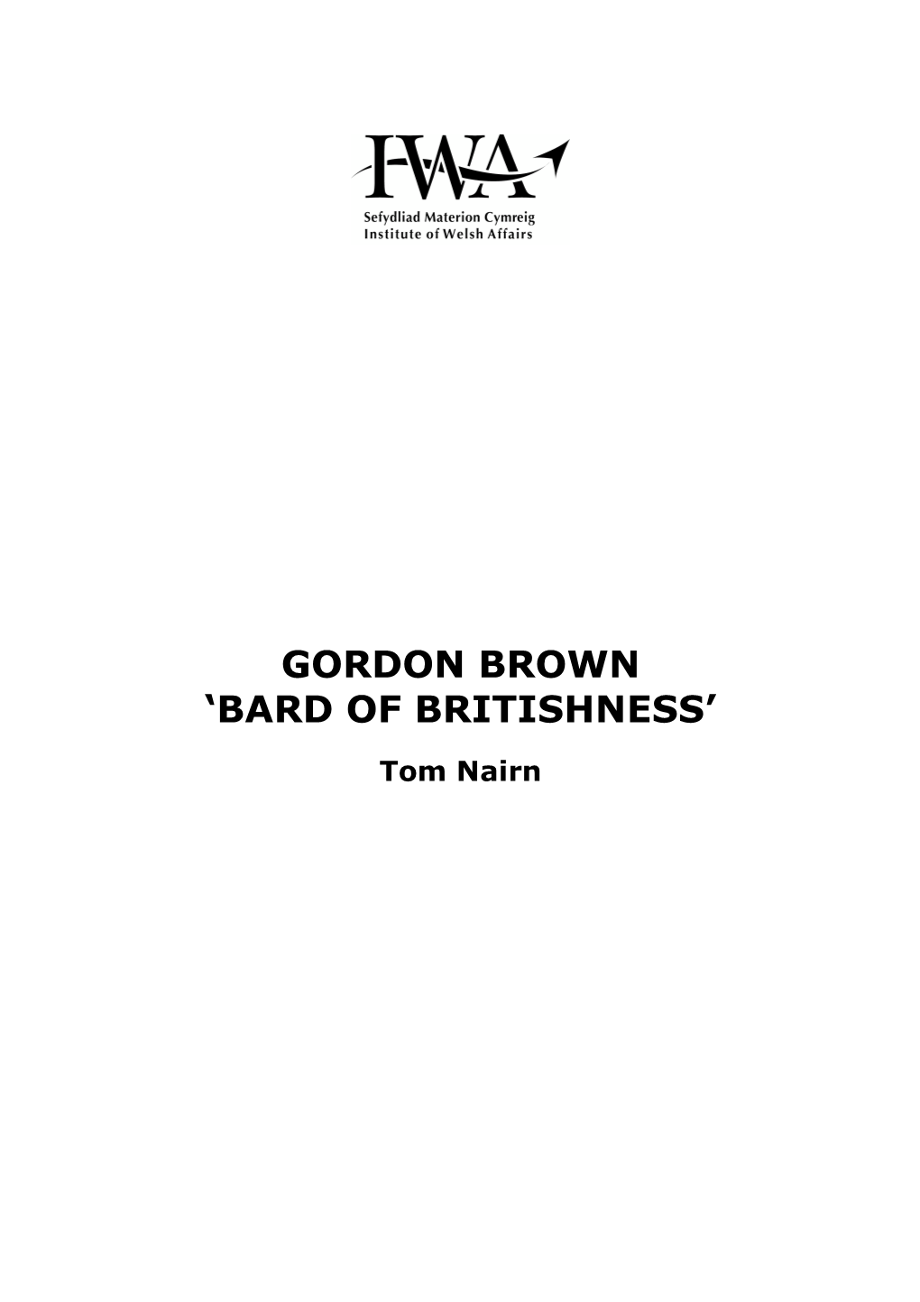 Gordon Brown 'Bard of Britishness'