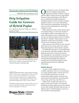 Drip Irrigation Guide for Growers of Hybrid Poplar