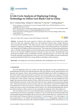 A Life Cycle Analysis of Deploying Coking Technology to Utilize Low-Rank Coal in China