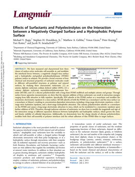 Effects of Surfactants and Polyelectrolytes on the Interaction