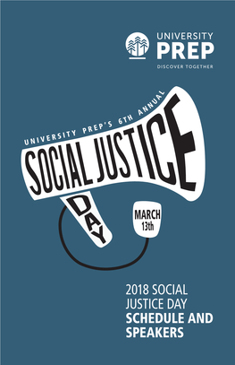 2018 Social Justice Day Schedule and Speakers