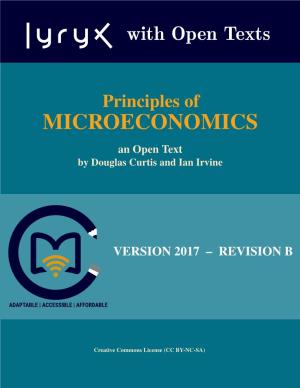 Principles of MICROECONOMICS an Open Text by Douglas Curtis and Ian Irvine
