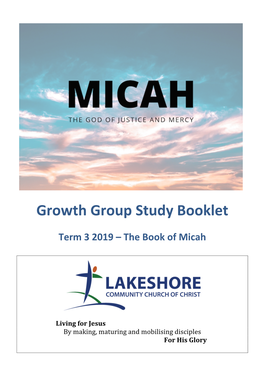 Growth Group Study Booklet