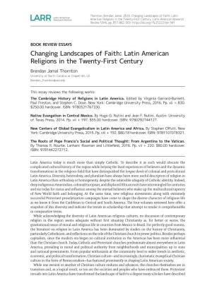 Changing Landscapes of Faith: Latin American Religions in the Twenty-First Century