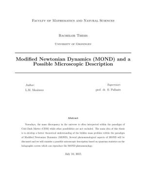 Modified Newtonian Dynamics