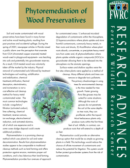 Phytoremediation of Wood Preservatives FWRC