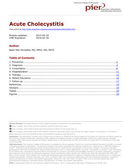 Acute Cholecystitis View Online At