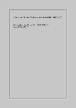 Library of Babel Volume #3406288858129105
