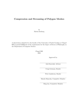 Compression and Streaming of Polygon Meshes