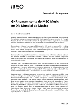 GNR Tomam Conta Do MEO Music No Dia Mundial Da Musica