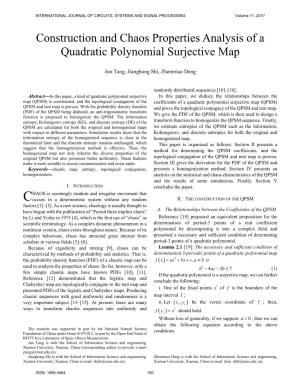 Construction and Chaos Properties Analysis of a Quadratic Polynomial Surjective Map