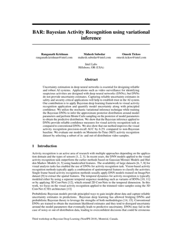 Bayesian Activity Recognition Using Variational Inference