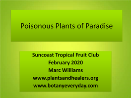 Poisonous Plants of Paradise