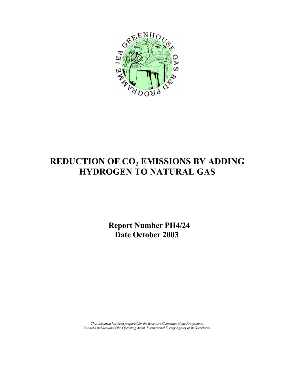 Reduction of Co2 Emissions by Adding Hydrogen to Natural Gas