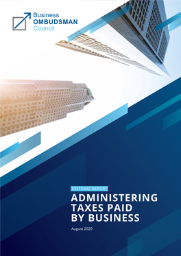 ADMINISTERING TAXES PAID by BUSINESS August 2020