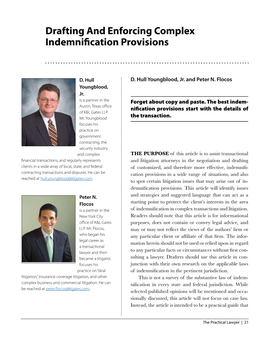 Drafting and Enforcing Complex Indemnification Provisions