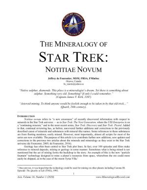 The Mineralogy of Star Trek: Notitiae Novum