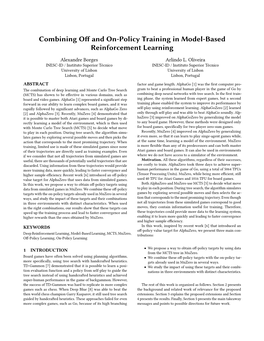 Combining Off and On-Policy Training in Model-Based Reinforcement Learning