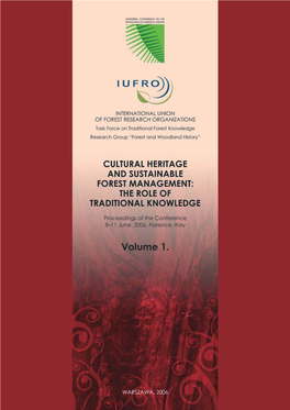 Cultural Heritage and Sustainable Forest Management: the Role of Traditional Knowledge