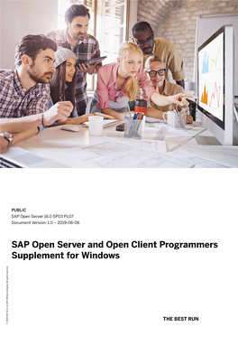 SAP Open Server and Open Client Programmers Supplement for Windows Company