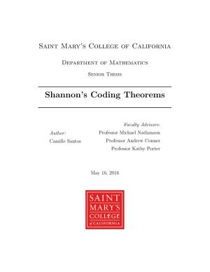 Shannon's Coding Theorems