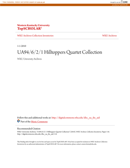 UA94/6/2/1 Hilltoppers Quartet Collection WKU University Archives