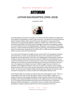Press Lothar Baumgarten (1944–2018)