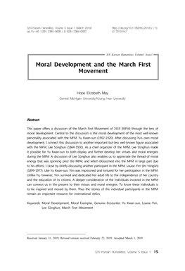 Moral Development and the March First Movement