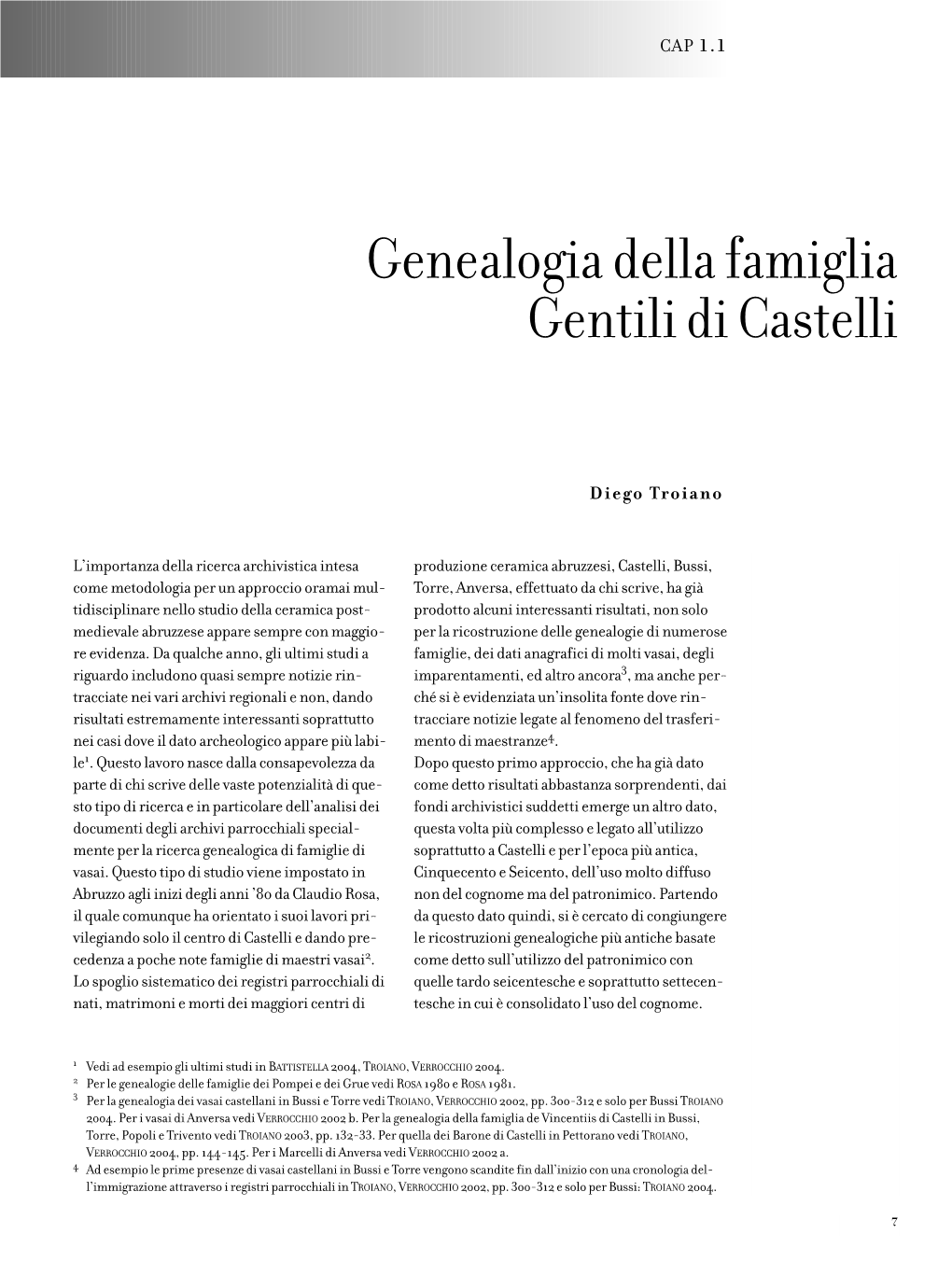 Genealogia Della Famiglia Gentili Di Castelli