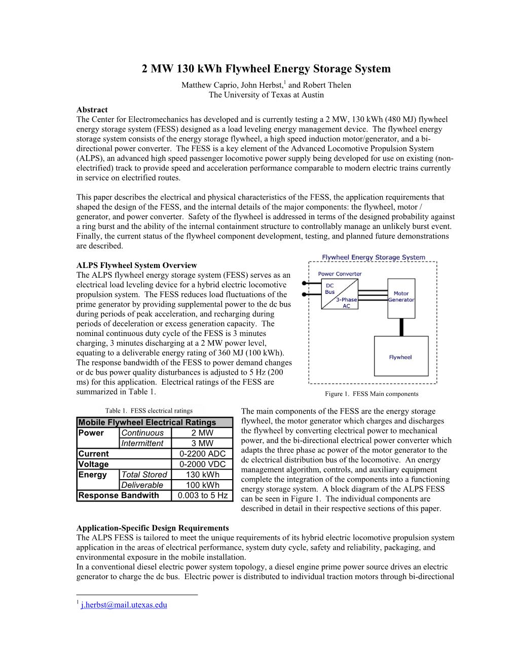 2 MW 130 Kwh Flywheel Energy Storage System