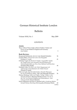 German Historical Institute London Bulletin Vol 31 (2009), No. 1