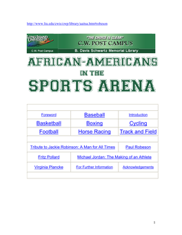 African Americans in the Sports Arena