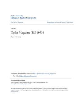 Taylor Magazine (Fall 1993) Taylor University