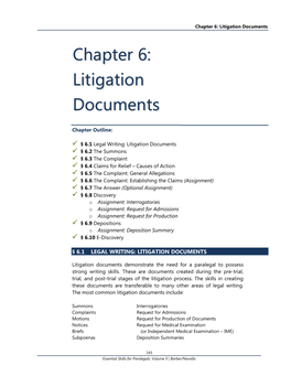 Chapter 6: Litigation Documents