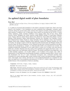 An Updated Digital Model of Plate Boundaries