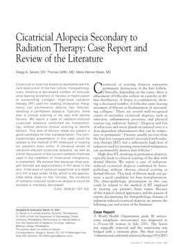 Cicatricial Alopecia Secondary to Radiation Therapy: Case Report and Review of the Literature