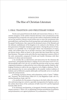 The Rise of Christian Literature
