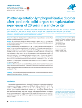 Posttransplantation Lymphoproliferative Disorder After