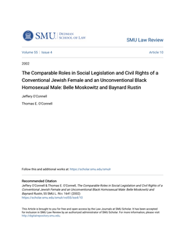 The Comparable Roles in Social Legislation and Civil Rights of A