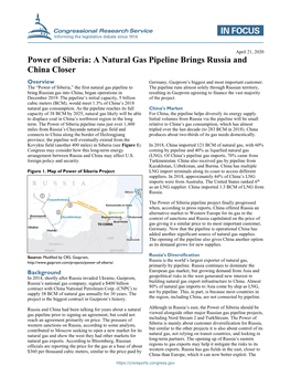 Power of Siberia: a Natural Gas Pipeline Brings Russia and China Closer