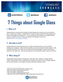 7 Things About Google Glass