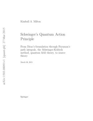Schwinger's Quantum Action Principle