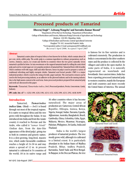Processed Products of Tamarind