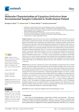 Molecular Characterization of Lipoptena Fortisetosa from Environmental Samples Collected in North-Eastern Poland
