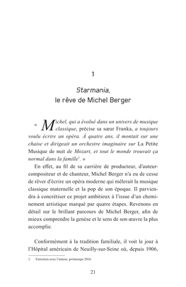 Starmania, Le Rêve De Michel Berger