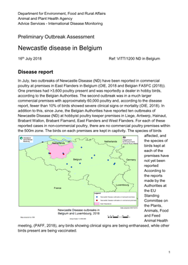 Newcastle Disease in Belgium