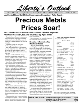 Precious Metals Prices Soar! U.S