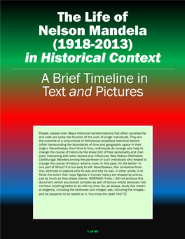 The Life of Nelson Mandela (1918-2013) in Historical Context