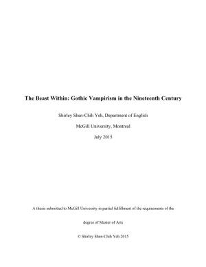 The Beast Within: Gothic Vampirism in the Nineteenth Century