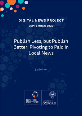 Pivoting to Paid in Local News